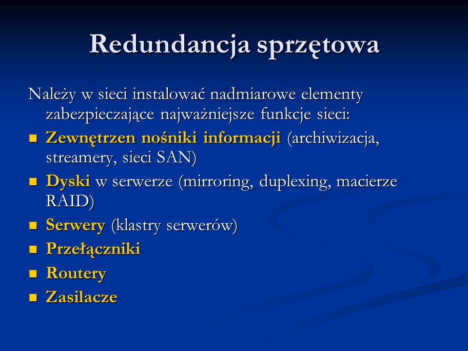 Niezawodność sieci LAN ppt pobierz